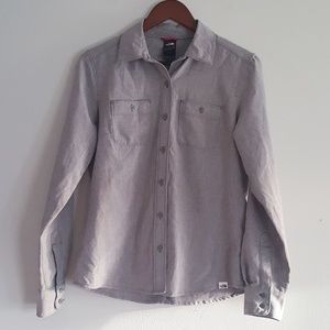 The North Face gray button down size small